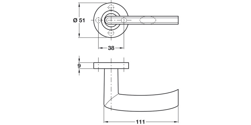 Almanzor Lever Hdls D52x111mm ZA PC