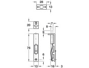 Furniture Bolt Flush 76x13mm Brass SNP