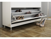 Shoe Rack for 3 Shelves Pl Wht 1Set=2pcs