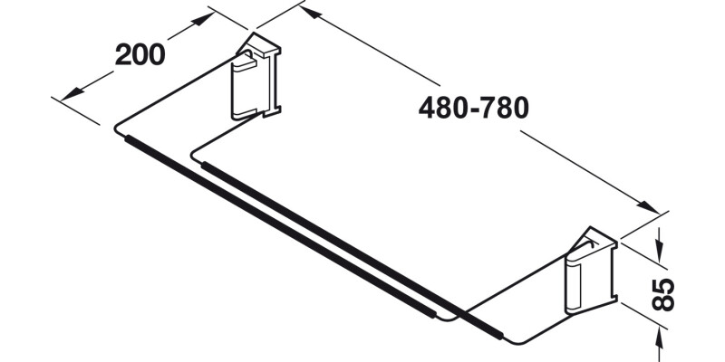 Shoe Rack 480-750mm 87x205mm Chr/Grey