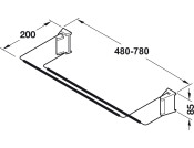 Shoe Rack 480-750mm 87x205mm Chr/Grey