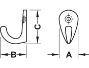 Coat Hook Single 30x12x23mm Alu Pol
