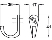 Trad Single Coat Hook 41mm ZA PC