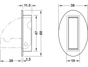 Folding Coat Hook 38x60mm Glue BMSS