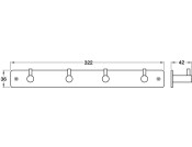 Coat Hook Rail 322x36x42mm BSS