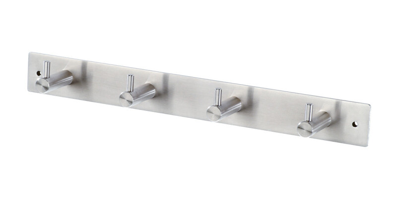 Coat Hook Rail, with 4 Hooks, Grade 201 Stainless Steel, 42 x 36 mm