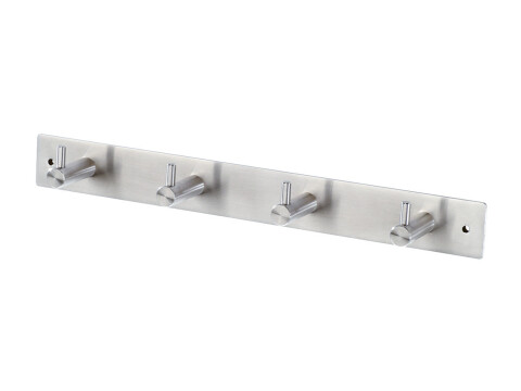 Coat Hook Rail, with 4 Hooks, Grade 201 Stainless Steel, 42 x 36 mm
