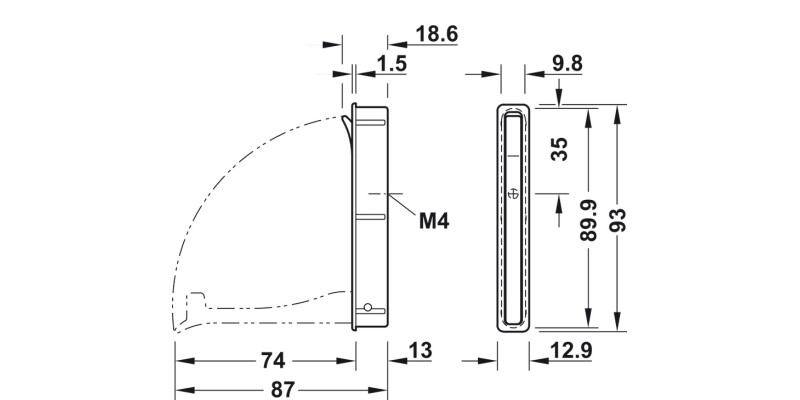 Folding Coat Hook 93x12.9mm ZA PC