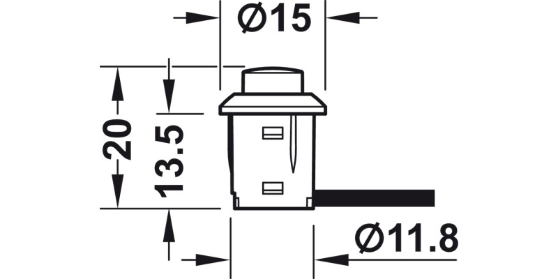 Loox LED PushButton Switch D14mm Grey
