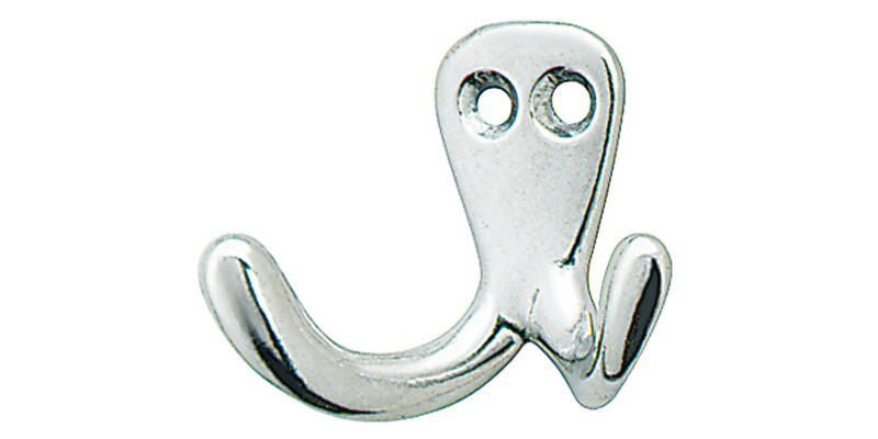 Coat Hook Double 48x60x34mm Alu Pol