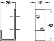 Coat Hook 62x19x25mm SSS