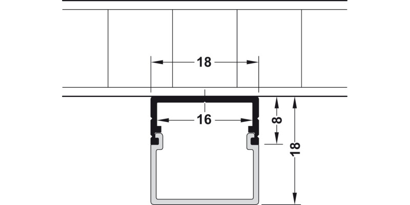 Loox LED Alu Pro Rec 2.5m 17/18mm Milky