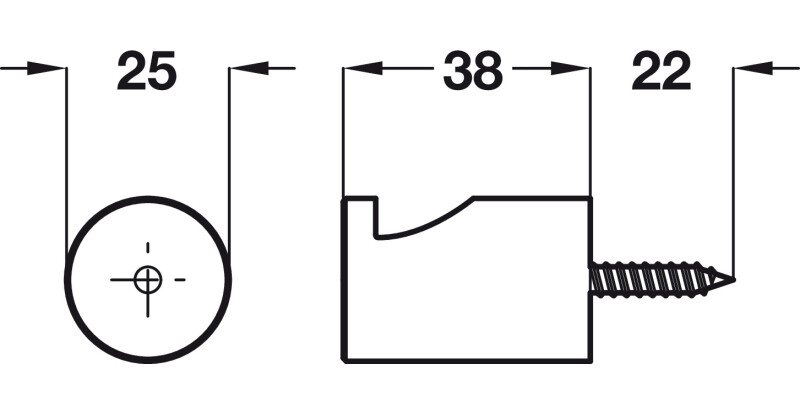 Metropolis Robe Hook SSS D25x38xmm
