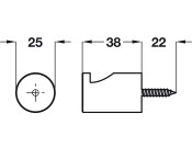 Metropolis Robe Hook SSS D25x38xmm