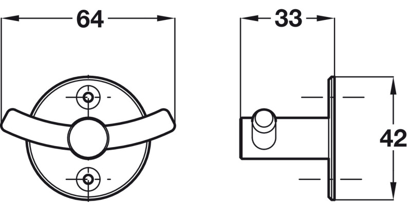 Coat Hook D42x64x33mm BSS