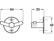 Coat Hook D42x64x33mm BSS