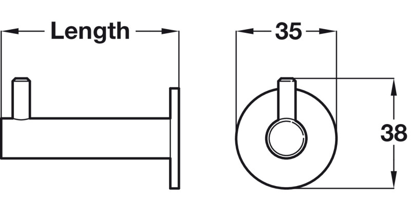 Coat Hook D35x62mm BSS