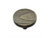 Heritage Brass Cabinet Knob Round Pine Design
