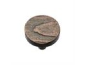 Heritage Brass Cabinet Knob Round Pine Design