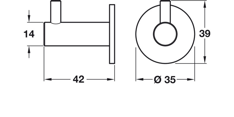 Coat Hook D35x42mm 316 SSS