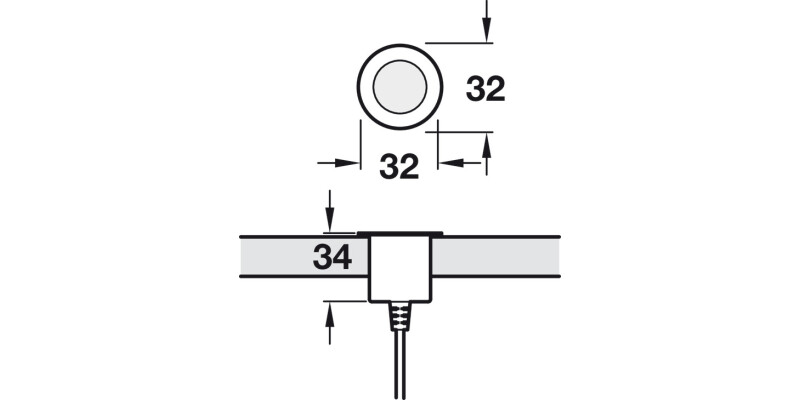 LED Set 4xD32mm 16V/4x0.24W 9000K Wht