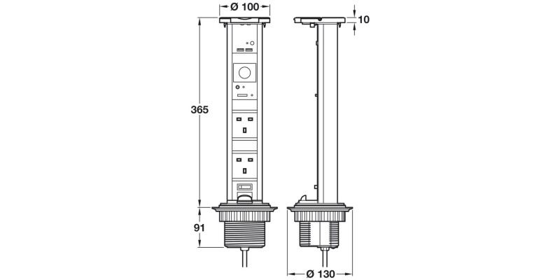 Powerdock Vert USB/Bluetooth Blk/Alu/Chr