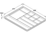 Pen Tray w 11 Comp 332x277x18.5mm Pl Ant