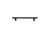 Matt Black Rustic Iron Cabinet Pull Round Bar Design