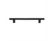 Matt Black Rustic Iron Cabinet Pull Round Bar Design