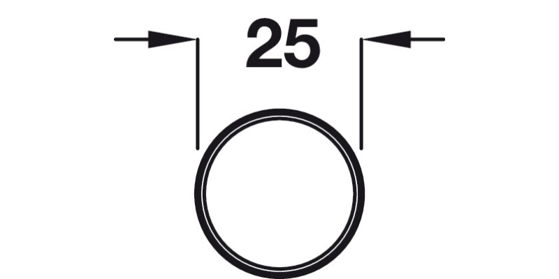 D25mm Rail Tube Straight 5.0m PSS
