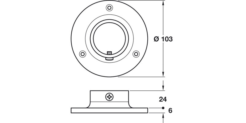 D51mm Wall Flange Socket D103mm PSS
