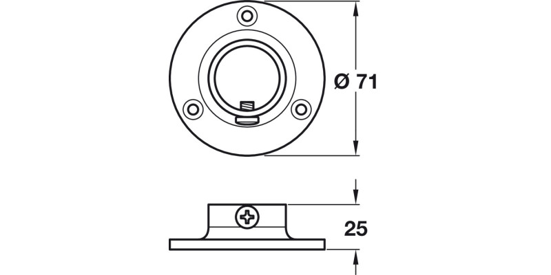 Wall Flange Socket D38mm Brass PB