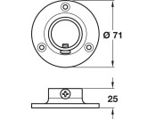 Wall Flange Socket D38mm Brass PB