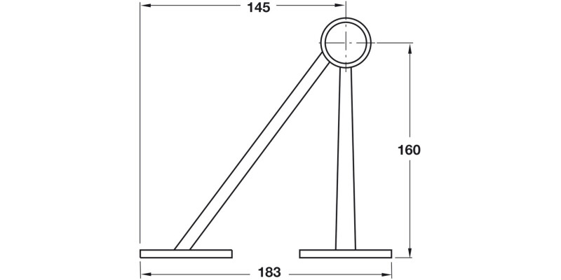 D38mm Rail Support Brkt Ang Stem PC