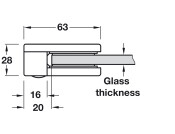 Glass Holder 63x28mm ZA PVD SS Col