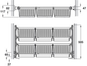 W/Robe Sys+ PO Shoe Tray 6kg Wht/B.Alu
