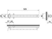 W/Robe PO Scarf Rack 8 Hooks 505mm White