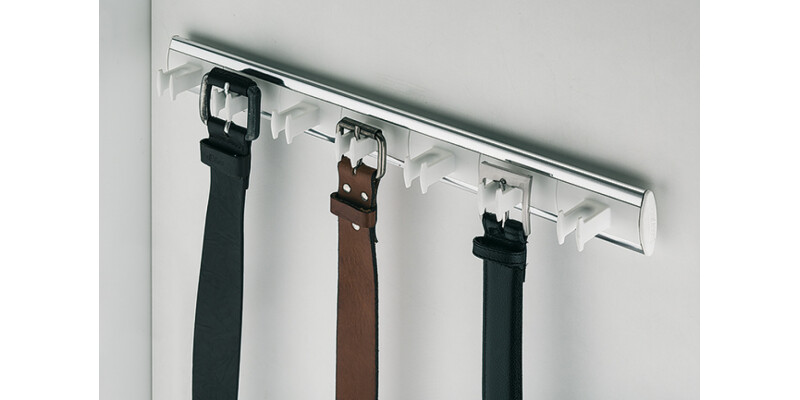 W/Robe Belt Rack 7 Belts 47x432x48mm Wht