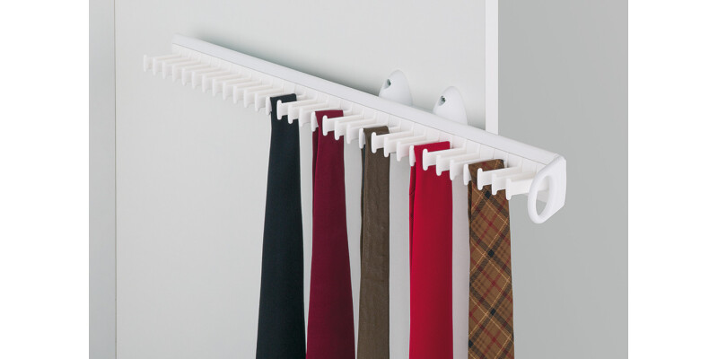 W/Robe PO Tie Rack 505mm 32 Ties White