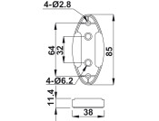 W/Robe Spacer Bracket 11mm Plastic Black