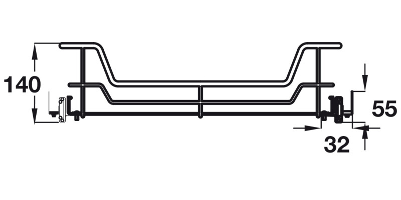 Wire PO Basket 800mm Chrome