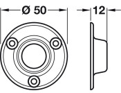 W/Robe Rail D19mm Socket White