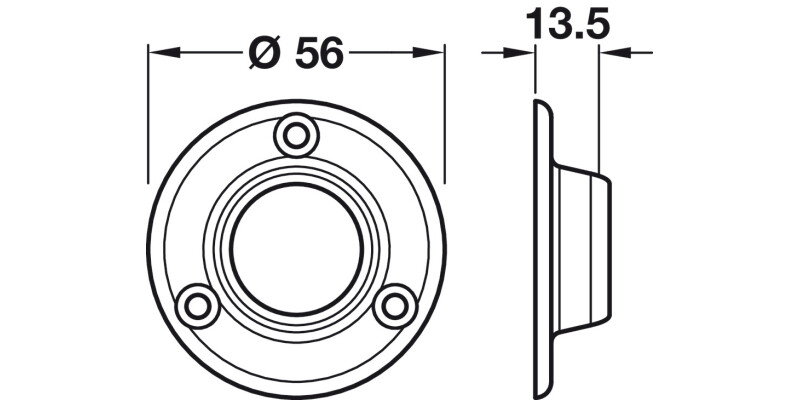 W/Robe Rail D25mm Deluxe Socket White
