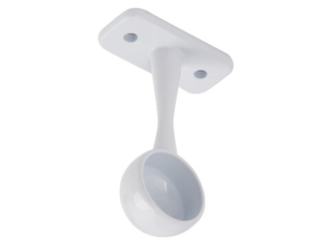 W/Robe Rail D19mm End Bracket White