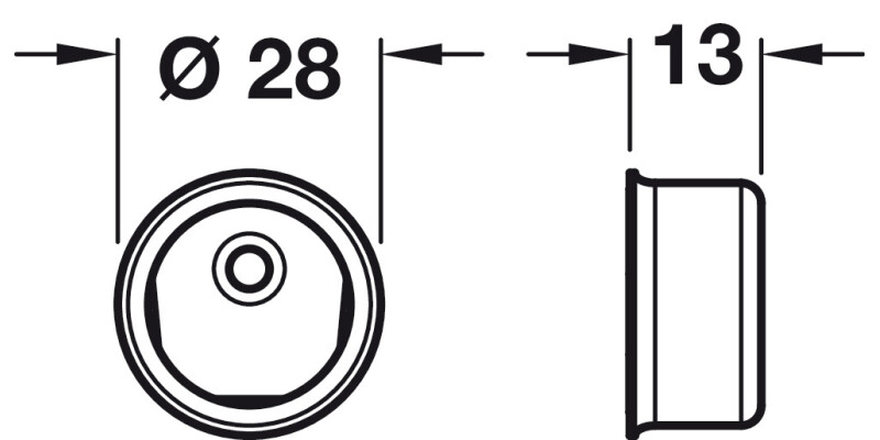 W/Robe Rail D19mm Invisifix Socket White