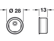 W/Robe Rail D19mm Invisifix Socket White