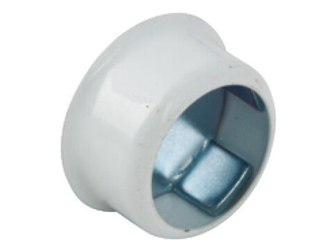 W/Robe Rail D19mm Invisifix Socket White