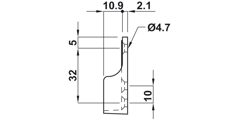 W/Robe Rail (Oval) End Supp Screw ZA NP