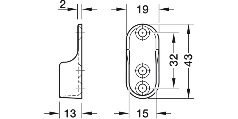 W/Robe Rail (Oval) End Supp Screw ZA NP