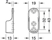 W/Robe Rail (Oval) End Supp Screw ZA NP